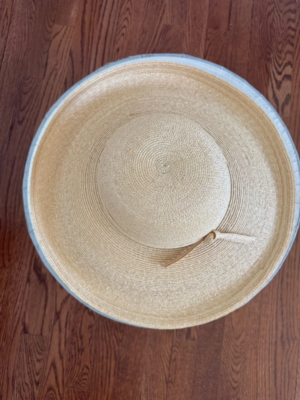 Frank Olive for Neiman Marcus Metallic Gold Straw Vintage Wide Brim Hat
